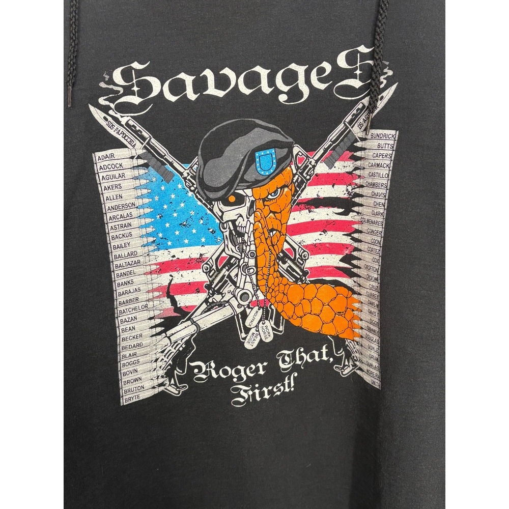 US Army Vintage Hoodie‎ Black Graphic Jackson Basic Training Large Sweatshirt